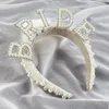 New Bride Pearl Crown Fascia per capelli Matrimonio Addio al nubilato Decorazione Sposa per essere Fasce per capelli Puntelli per foto Addio al nubilato Forniture per feste all'ingrosso
