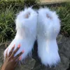 Boots Winter Warm WomenFur Boots Woman Fluffy Plush Faux Fur Snow Boots Female Furry Outside Slip On Boots Lady Soft Flat Cotton Shoes T230712