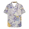 남성용 캐주얼 셔츠 아랍 부족 패턴 빈티지 문신 프린트 남성 Hawaiian 셔츠 남성 해변 알로하 짧은 슬리브 Camisa Hawaiana Hombre
