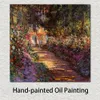 Handgefertigtes Kunstgeschenk, Claude Monet-Reproduktion, Weg im Monets-Garten in Giverny, moderne Gemälde für das Wohnzimmer