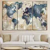 RELIABLI ART 3 painéis/Conjunto de tamanho grande mapa do mundo pinturas em tela casa cartazes de parede para sala de estar fotos decorativas sem moldura l230704