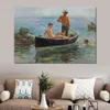 Portrait Toile Art le Jersey Orange Henry Scott Tuke Peinture À La Main Impressionniste Paysage Oeuvre Décor À La Maison