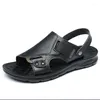 Sandalen männer Sommer Marke Verkauf Wasserdichte Nicht-slip Leder Weiche Sohle Hausschuhe Atmungsaktive Casual Schuhe DM-155