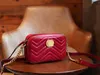 Damesportemonnees heren Marmont Totes Schoudertassen spiegelkwaliteit Vintage Cross Body camera handtassen riem Luxe Designer Echt Lederen Clutch schooltas tas