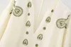 Camicette da donna Camicie Camicie da donna Camicette stampate ricamate in cotone Retro scollo a V Camicie moda casual da donna a maniche lunghe L230712