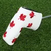 Inne produkty golfowe 1 szt. PU flaga golfowa czerwony liść klonu pokrowiec na miotacz pokrowiec na głowę torba ochronna golfowe pokrowce na główki kija golfowego Blade Club Head 230712