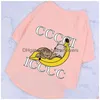 Dog Apparel Designer Clothes Spring Summer Luxury Pet Cotton T-Shirt Leisure Casual Banana Short Sleeve Coats For Uni Drop Delivery Dhuiw