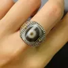 With Side Stones 1 piece/batch Tibetan Dzi bead ring with various styles and adjustable sizes inlaid natural rare and gemstones custom gemstones for folk use 230711