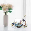 Mugs Blue Rose Enamel Crystal Cup Flower Tea Glass High-grade Glass Water Cup Flower Mug with Handgrip Perfect Gift For Lover Wedding R230712