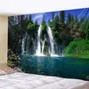 Arazzi arazzi personalizzabili arte appesa a casa decorazione del soggiorno Foresta Waterfall River paesaggio muro appeso