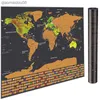 Scratch Off Map Of The World Black Gold Luxury Edition Mappa della bandiera del mondo Regali creativi Pittura Calligrafia per la decorazione domestica L230704