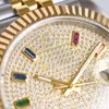 Orologio Full Star Diamond di alta qualità per il tempo libero Vero zaffiro placcatura a specchio anti-vertigine platino 72 ore riserva di carica acciaio pregiato per creare un orologio di marca