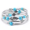Nouveau Naturel TurquoiseTigereye Winding Bracelet MultiCircle Layered Natural Stone Beaded Bracelet charm bracelets for women L230704