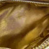2023 Högkvalitativ Cowhide Luxury Gold Silver Women's Dinner Party Handheld Underarm Woven Bag Single Shoulder Crossbody Style Personlig modetrend Ny