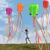 Kite Accessoires 3D 4M Grote Octopus Kite Outdoor Speelgoed Park Enkele Lijn Kite met Lange Kleurrijke Staart Handvat Stunt software Power Strand Kite Speelgoed 230712