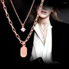 Pendant Necklaces SINLEERY 2 Layers/set Crystal Letter K Necklace Rose Gold Silver Color Chain For Women Jewelry XL723 SSB