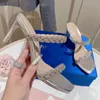 2023 vrouw pantoffels Classic Hoge hakken Sandalen Designer Hakken 7.5cm leer Suede feesten trouwjurk Bezetting zomer sexy Sliders Sandaal maat 35-41 met doos