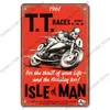 Affiche de motocross personnalisée Vintage Motorcycle Metal Signs Isle of Man Tin Sign Rero Wall Decor pour Garage Club Man Cave Cadeau pour les amateurs de moto w01