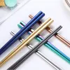 Glossy Titanium Gold-plated Chopsticks Colorful Stainless Steel Chopsticks Rose Gold Black Rainbow Square Chopsticks