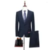 Мужские костюмы Мужчина 2-PCS Piece Sust Slim Fit One Button Style Business Tuxedos для свадебных жениц