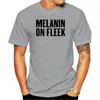 Мужские рубашки T Melanin на Fleek Pritting Print футболка женские сексуальные топы модные повседневные женские хлопковые хлопок смешной графическая тройка Tumblr