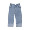 Jeans Baby Boy Girl Pant Soft Infant Toddler Child Denim High waist Bell Bottom Pants Casual Loose Wide Leg Trousers 1 10Y 230711