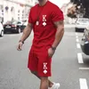 Erkekler Trailtsits 3D baskılı renkli gülümseyen yüz erkekler tee set giyim sokak kıyafetleri için tişört yaz tshirt takım elbise kısa iki parça 230711