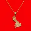 Collares colgantes Reino Unido Mapa Joyas Color oro británico Reino Unido Gran Bretaña Irlanda del Norte