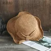 Шляпы с широкими полями RUHAO, женская летняя пляжная элегантная шляпа от солнца, складная панама с бантом, соломенные козырьки