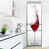 Other Decorative Stickers Abstract Line Fridge Stickers Adhesive Full Door Cover for Refrigerator Wine Cabinet Door Wallpaper Murals Art Decor Removable x0712