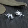 Stud Earrings Fyla Mode 925 Sterling Silver Moon Christmas Birthday Gifts Thai Jewelry 4.5 5.5mm 0.96G WTS013