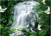 Fonds d'écran personnalisé Po papier peint 3d peintures murales paysage idyllique forêt cascade TV fond mur décoratif peinture papier