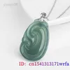 Pendant Necklaces Burmese Jade Ruyi Pendant Natural Jewelry Certificate Gemstone Talismans Man Green Men 925 Silver Charm Jadeite Necklace HKD230712