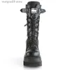 Boots Autumn Winter Punk Halloween Witch Cosplay Platform High Wedges Heels Black Gothic Calf Boots Women Shoes Big Size 43 T230712