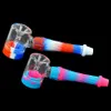 Silicone pipe new hammer shape glass small pipe will carry accessories pipe smoking wholesale