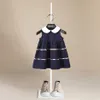 Girl's Dresses Brand Design Summer Doll Collar Baby Girls Dresses Kids ärmlös randig brittisk stil A-line Princess Dresses for GirlShkd230712