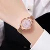 Wristwatches 2pcs Women Starry Sky Watch Fashion Heart-shaped Bracelet Gold Ladies Wristwatch Luxury Female Diamond Set