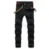 Rippade jeans för män Vit Röd Svart Stretch Slim Fit Vår Höst Denimbyxor Distressed Hip Hop Streetwear Biker Jeans Byxor lila jeans 29-42