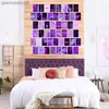50 Pcs Violet Esthétique Mur Collage Impression Kits Néon Couleur Chaude Maison Chambre Salon Dortoir Décorations Murales pour Filles L230704