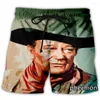 Pantalones cortos para hombre Phechion moda hombre/mujer John Wayne estampado 3D Casual novedad Streetwear hombres sueltos deportivos L59