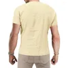Fritidsskjortor för män Snygga badkläder Slim Fit T-shirt med V-ringad T-shirt för sommaren Pullover Topp i enfärgade Perfekta kläder för män