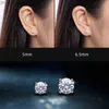 Charm Premium 0.5-2ct Women Sile Diamond Stud أقراط 925 Sterling Silver Jewelry Moleds Sile أقراط Z230712