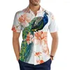 Camicie casual da uomo HX Fashion Animal Hawaii Tropical Plant Parrot Art 3D Stampato Uomo Estate Manica corta Top Camisas