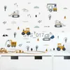 Autres autocollants décoratifs dessin animé mignon construction urbaine voiture aquarelle pépinière autocollants amovibles Stickers muraux impression d'art enfants garçons chambre intérieur décor à la maison x0712