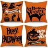 Happy Halloween Throw Pillow Case New Designed Pumpkin Ghost Trick or Treat Pillow Cases Decorations Cushion Cover