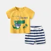 Conjuntos de roupas de algodão de marca, conjuntos de bebê, lazer, esportes, camiseta, shorts, conjuntos, roupas de criança, roupas de bebê, menino 230711