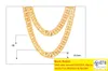 P Classic Cuban Link Chain Necklace Bracelet Set Fine 18k Real Solid Gold Filled Fashion Men Women 039 S Jewelry Accessories