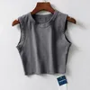 Women's Tanks Top Tank Women Sexy Sleeveless Sports Vest Stretch Tight Waistless Fitness Female T-shirt Wild Short Cycling