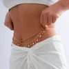 Paski ze stopu metali Rhinestone łańcuszek na talię złoty kryształ brzuch Body Boho Butterfly Shell Tassel wisiorek dla kobiety Summer Beach