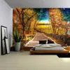 Wandtapijten Bostapijt Groene Boom in Mistig Landschap Muur Opknoping Doek Natuur Landschap Home Esthetische Kunst Decoratie voor Slaapkamer R230710